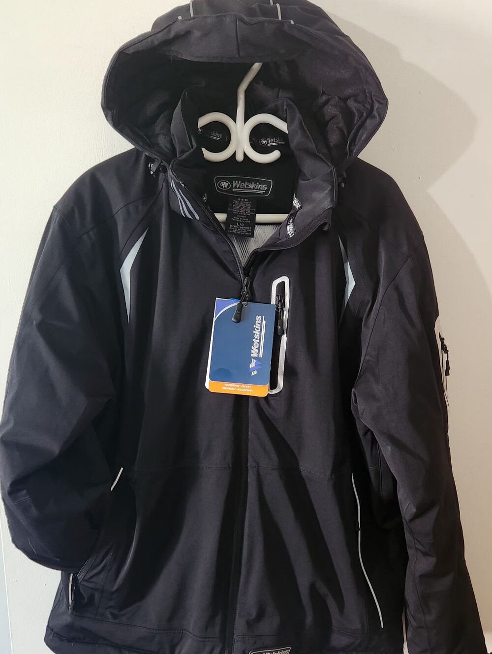 Men's Size L Black Waterproof Winter Ski Jacket Hooded